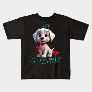 My galentine cute little puppy Kids T-Shirt